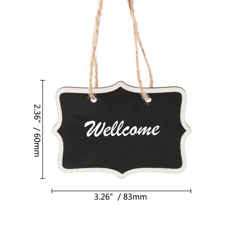 DYWISHKEY 14 Pieces Mini Chalkboards Signs Hanging Blackboard Rectangle Message Board Double Sided for Weddings  Kids Crafts  Garden Favors Storage Labeling Tags - Image 2
